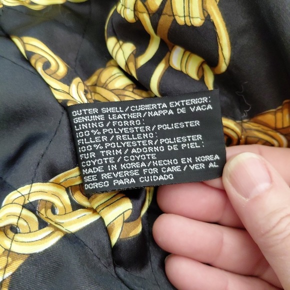 VTG 90's Leather Coat Womens Medium Black Butter Soft Hooded Fur Mob Wife Rapper - Picture 9 of 16